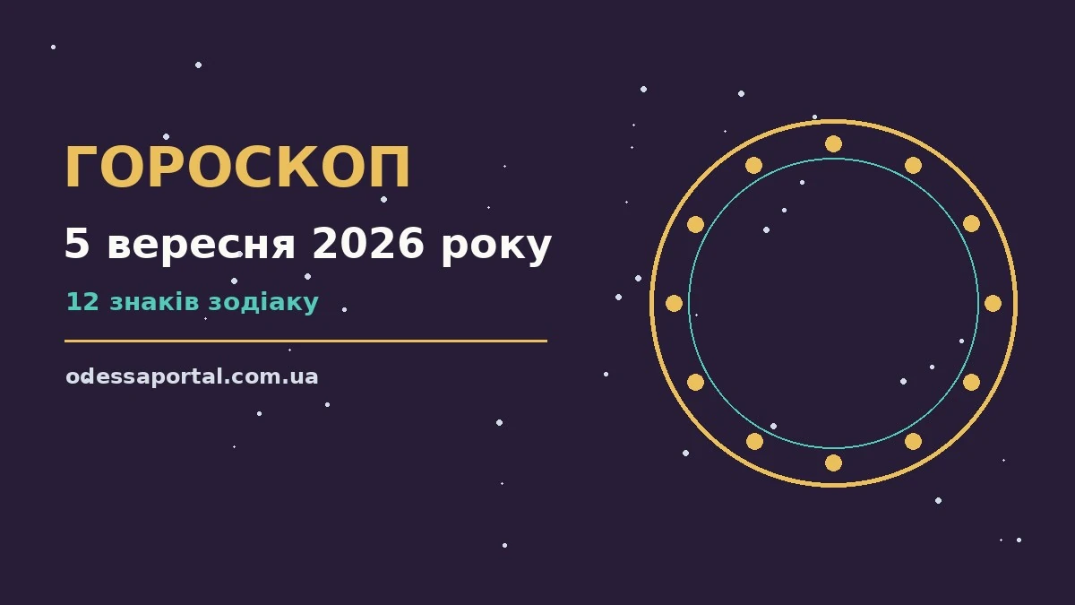 Зодіакальний фон із м'яким зоряним небом для щоденного гороскопу на 5 вересня 2026 року