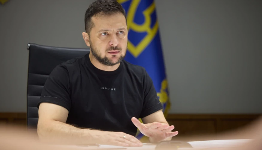 Володимир Зеленський під час інтерв'ю (ОП)